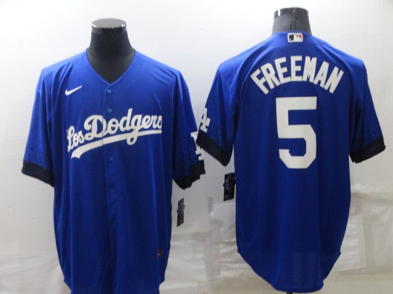 Men Los Angeles Dodgers #5 Freddie Freeman Blue City Edition Game Nike 2022 MLB Jerseys->los angeles dodgers->MLB Jersey